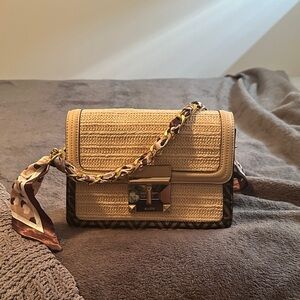 Aldo Beige and Dark Brown Crossbody Bag